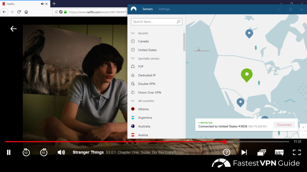 NordVPN for Netflix with server #3836